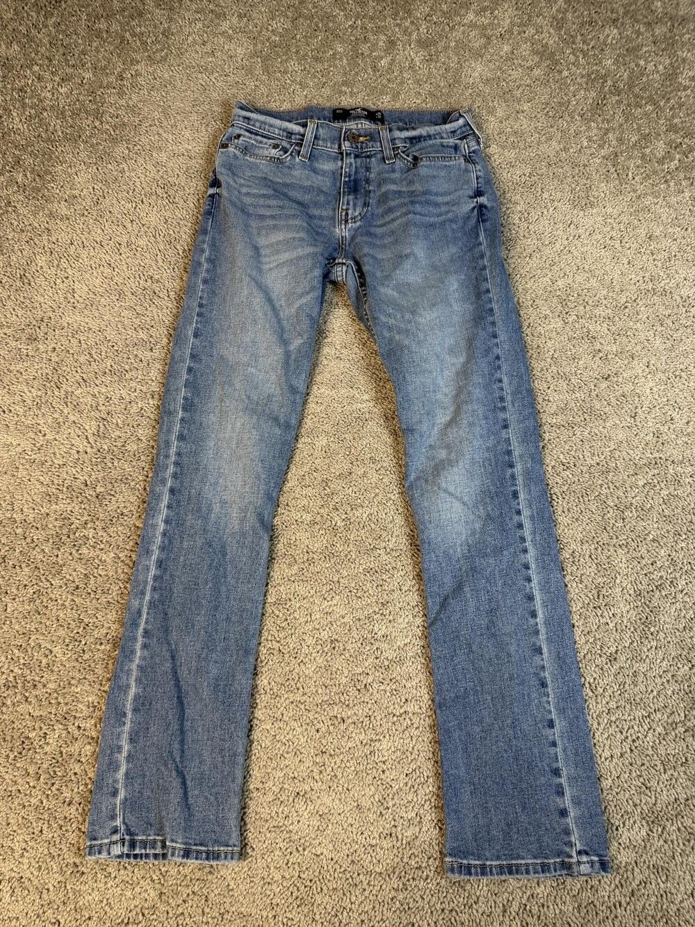 Hollister Jeans Mens 26x32 Blue Slim Straight Light Wash Epic Flex Denim